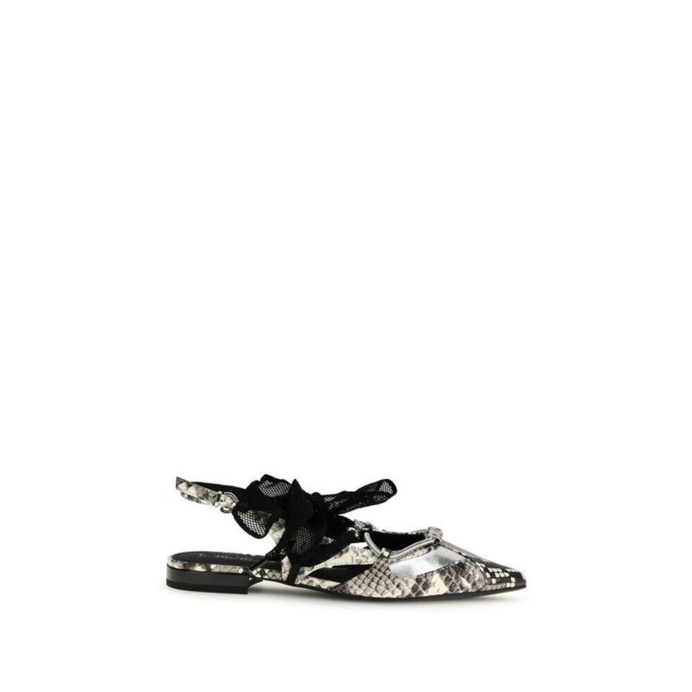 PINKO Calf Leather Bos Taurus Ballet Flats Women Multicolor Flat Shoes